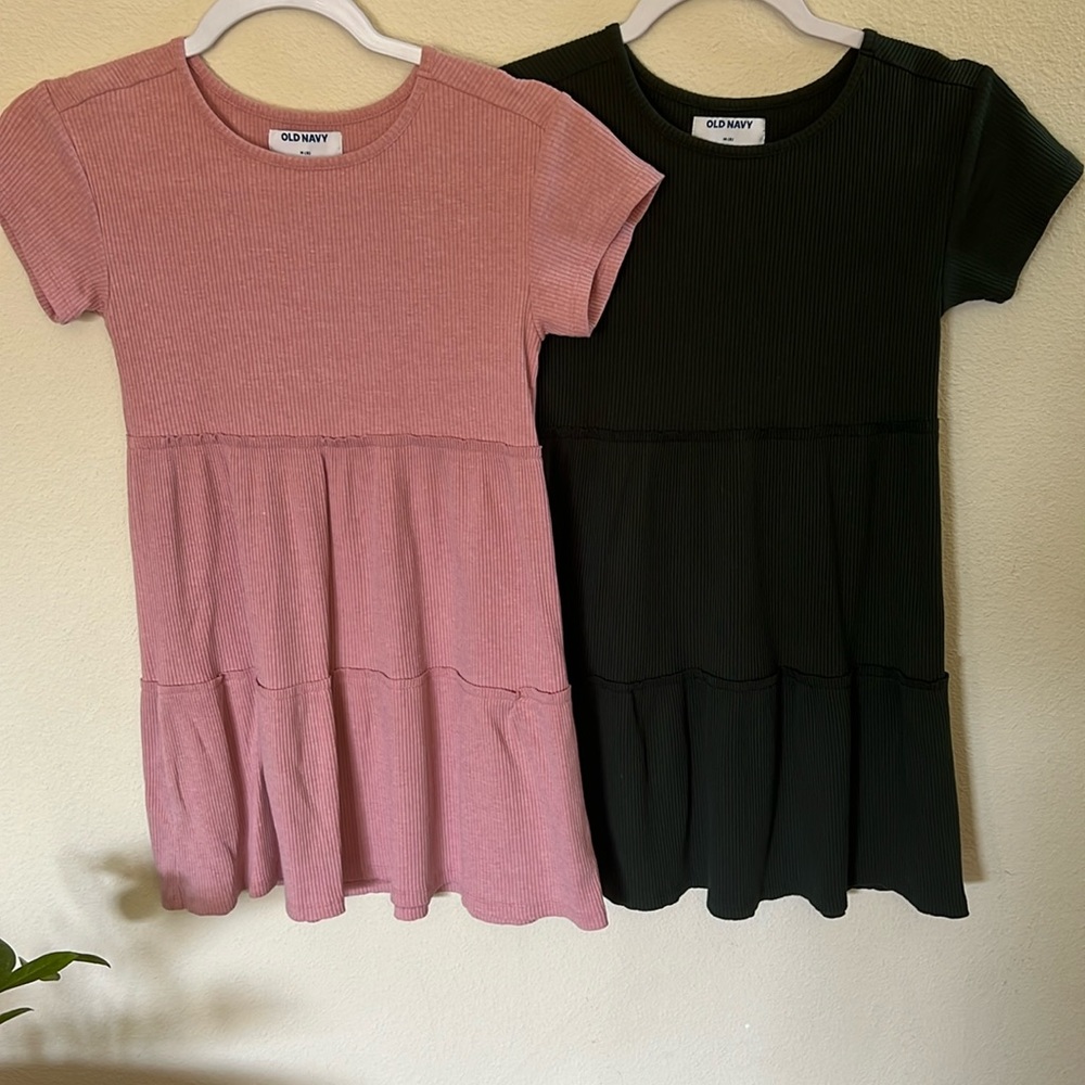 Pink and green dresses